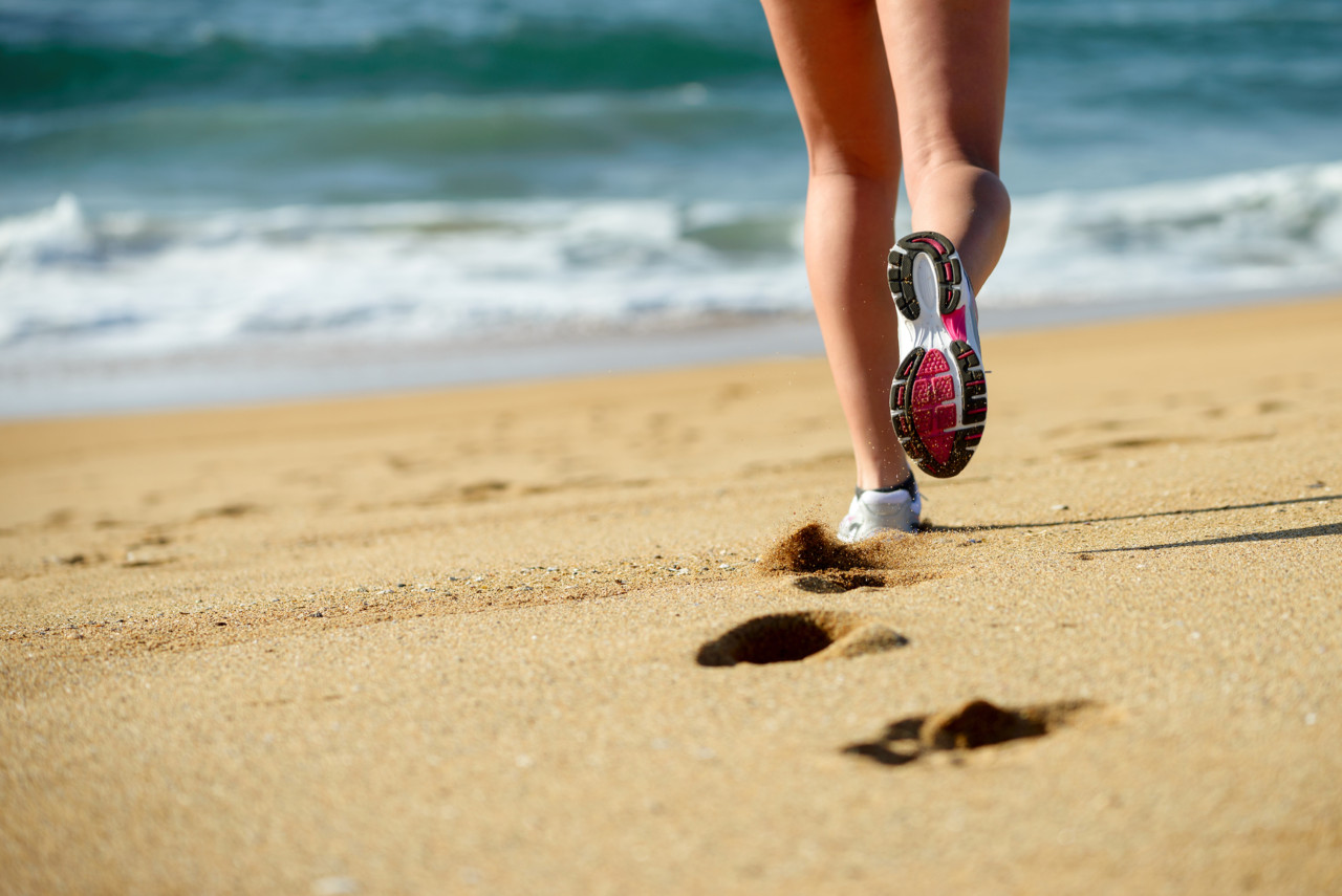 Running on beach